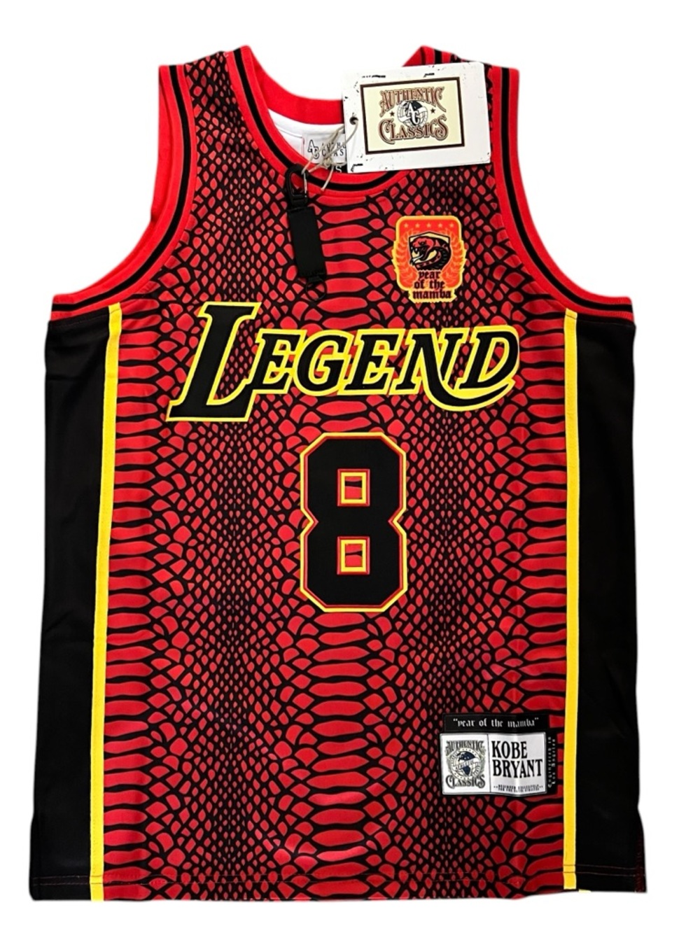 Headgear Classics Kobe Bryant “Mamba”Legend #8 Snakeskin Basketball Jersey